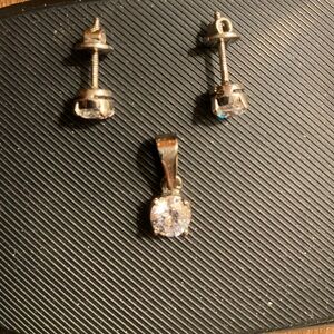 Stud Earrings and Pendant Set